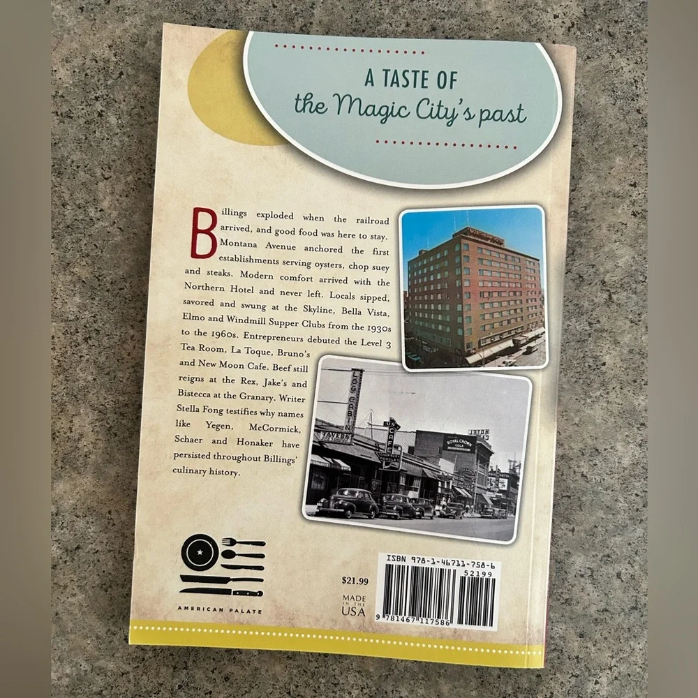📕 Autographed Historic Restaurants of Billings, [Fong], Western Decor Book